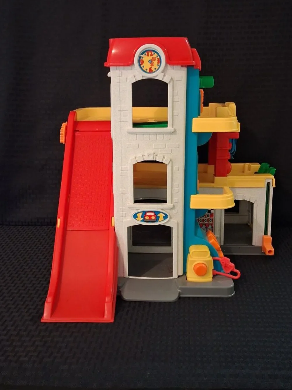 VTG Fisher-Price Little People Garage Gas Station Car Wash Playset 1999 Works!